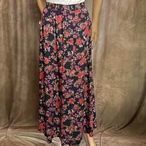 Katy D Kathryn Deene Vintage Floral Skirt Multicolor Button Up Women's 18/20 90s